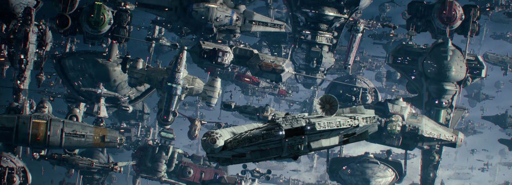 the-resistance-space-armada-and-the-millennium-falcon-star-wars-the ...