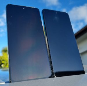 Motorola Moto G15 and Moto G05 side by side front facing